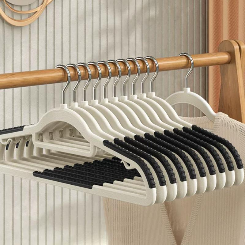 Set di Grucce Robuste Antiscivolo, Senza Angolo sulle Spalle Doppia Barra Gruccia di Plastica per Armadio di Casa, Appendiabiti Antigraffio in Diversi Colori