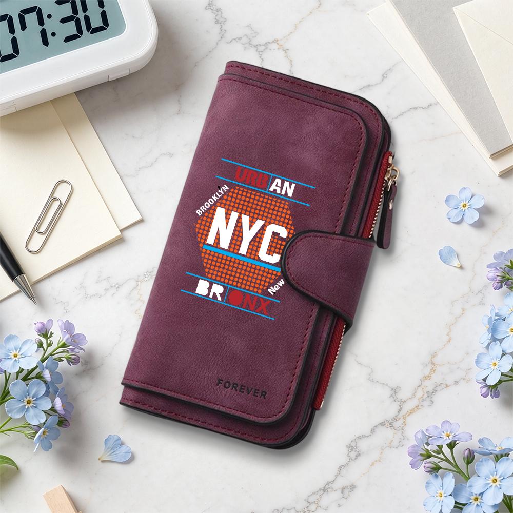 Vintage Urban NYC Purse Multicard Slot Wallet Fashion Portable Daily Use Long Wallet