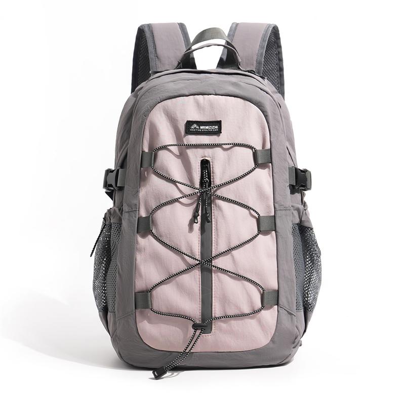 

Outdoor Backpack Color Block Large Capacity Sports Backpack Student Schoolbag Small серый