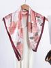 Elegant Women Satin Silk Scarf Sweet Plaid Floral Print Wrap Shawl Lady Bandanas Hijab Square Scarve Pareo Headscarf Fashion New