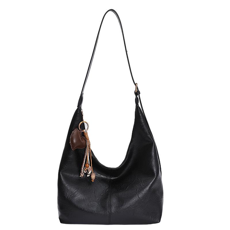 

Сумка большой вместимости, Универсальная, Непринужденная и Модная, Одноплечевая сумка-кроссбоди, Повседневная сумка-тоут With pendant чёрный