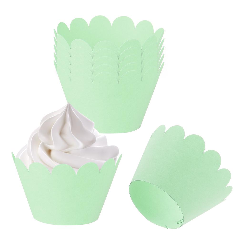 50pcs Baking Cupcake Wrapper Wraps Cake Box Baking Cups Standard Wave Decoration for Anniversary Birthday Weddings Parties