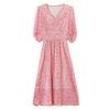 La Chapelle Pink Floral A-Line Chiffon Dress