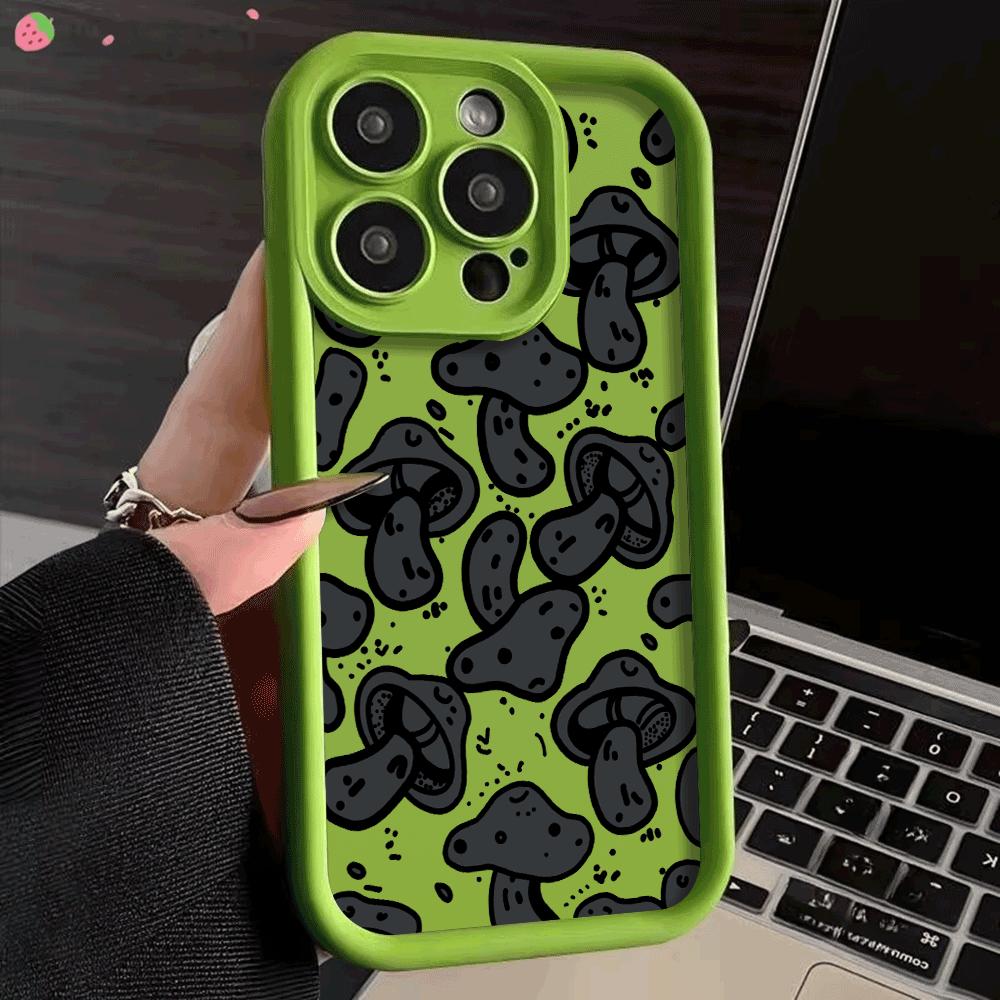 Colorful Mushroom Soft Case For iPhone 14 Cover For iPhone 11 13 14 15 16  Pro Max 13Pro XS Max XR X 7 8 Plus 12 13 Mini Cases