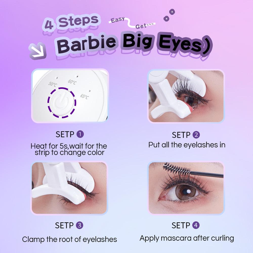 GECOMO Elektrische Wimpernzange, langanhaltendes Locken, intelligente Temperaturregelung zum Aufladen der Wimpernzange