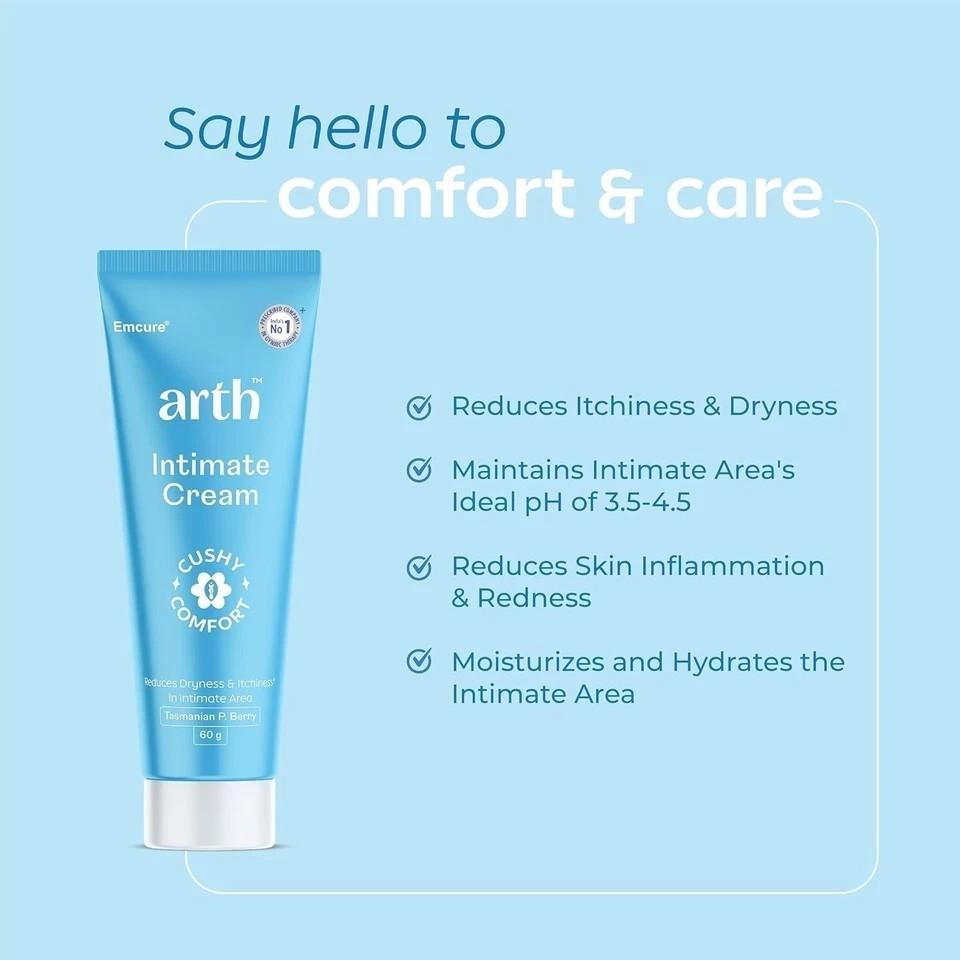 Emcure Arth Intimate Feminine Hygiene Care Cream for Dryness & Itch Relief 60 gm