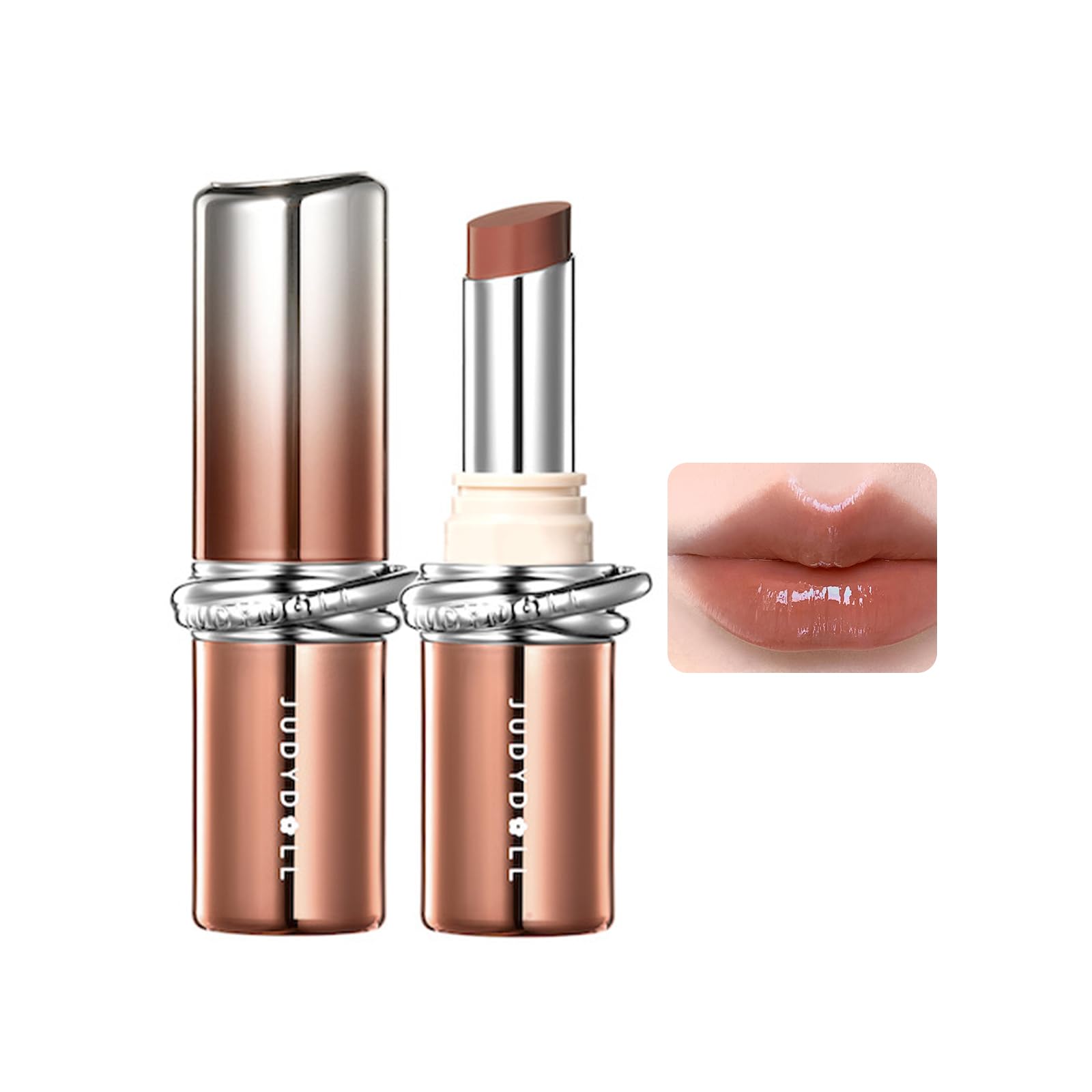 

Judy Doll Lip Essence Lip Gloss Glitter Gloss Shiny #104 Nude Oolong Brown