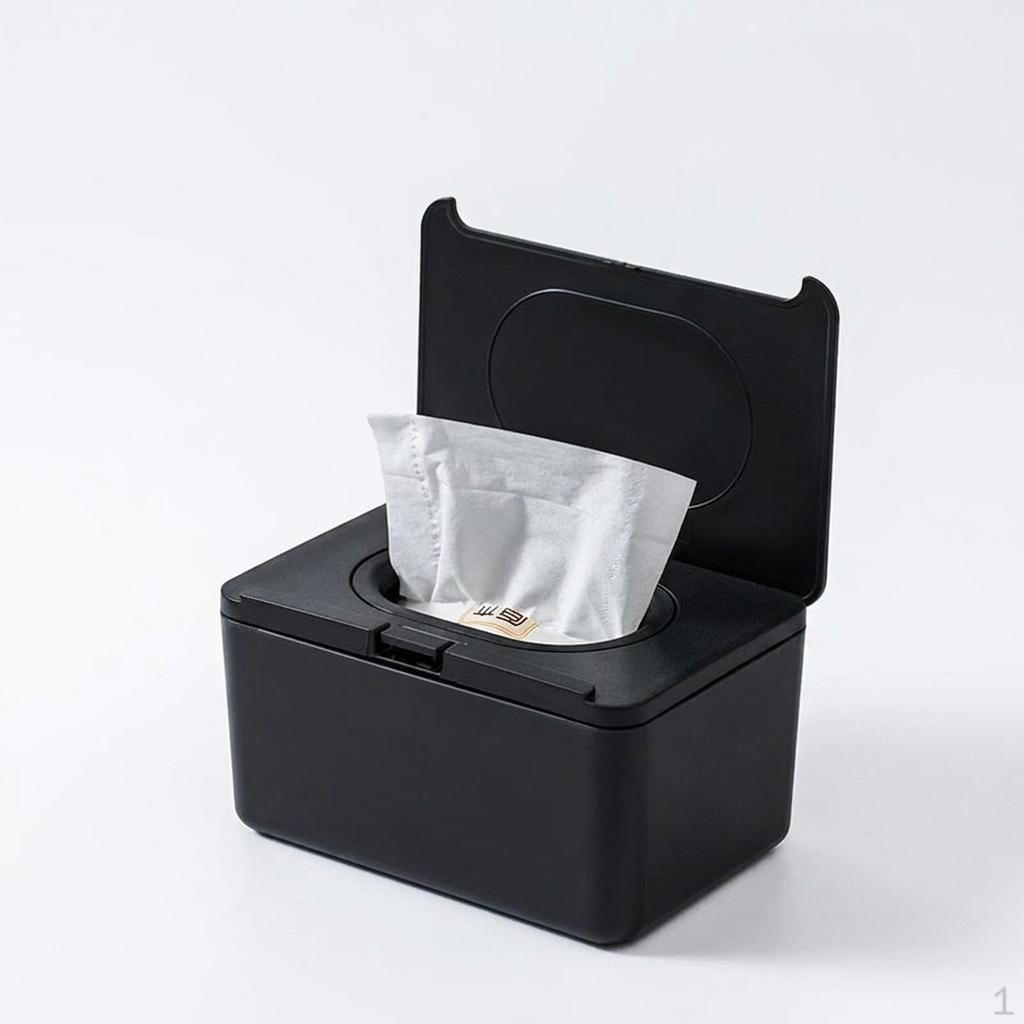 Baby Wipes and Tissue Box for Home Office, Wet Dispenser with Hinged Lid, Modern