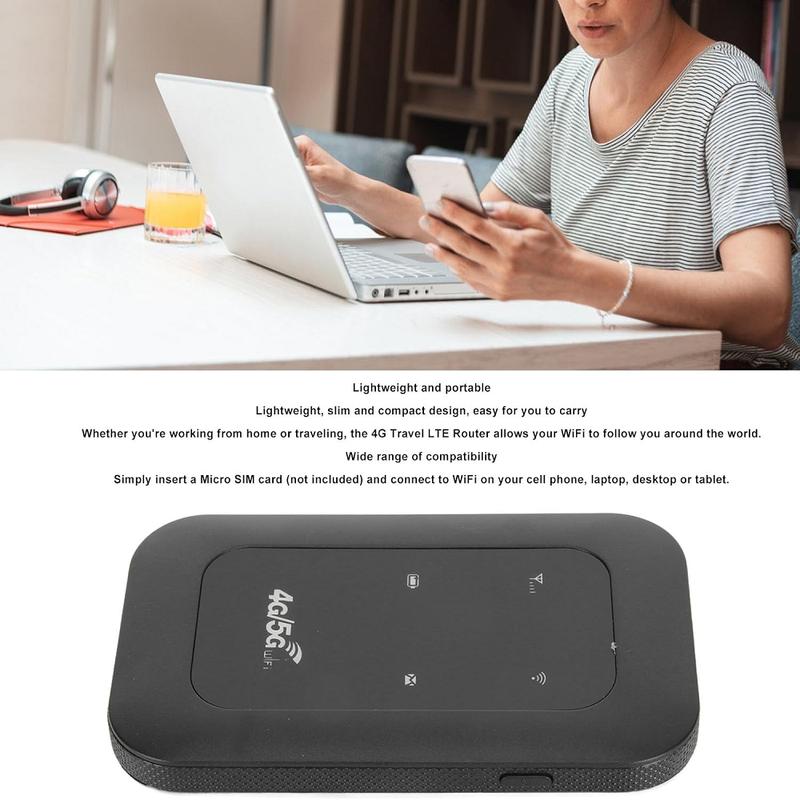 Mobile WiFi Router 2100mAh Battery Supports 10 Connected Devices 4G 5G LTE WiFi Hotspot 150Mbps High Speed Portable for Business