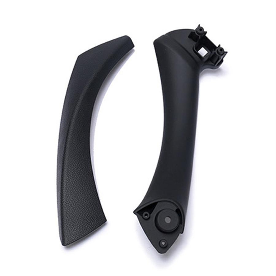 4Pcs Car Inner Handle Interior Door Panel Pull Trim Cover & Outside Cover Black Left & Right For BMW 3 Series E90 E91 316 318 320 325 328