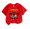 Kids Boys Girls Crew Neck Short Sleeve 100% Cotton T-Shirt, Funny 99 Nights In The Forest Cartoon Print Casual Tops for Children Daily Wear