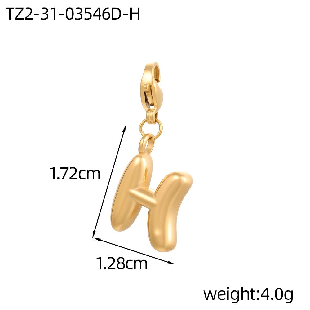CARLIDANA 3PCS Bubble Letter Jewelry Pendant A-Z Stainless Steel Lobster Clasp Gold Color Bracelet Alphabet Charms Accessories