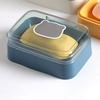 Soap Box Portable Drainable Plastic Soap Holder Container with Cover for Home Dorm Travel