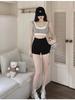 Women's High-Waisted Butt-Lifting Base Layer Shorts for Spring/Autumn - Waist-Cinched "Missing Bottoms" Look, Booty Safety Shorts.