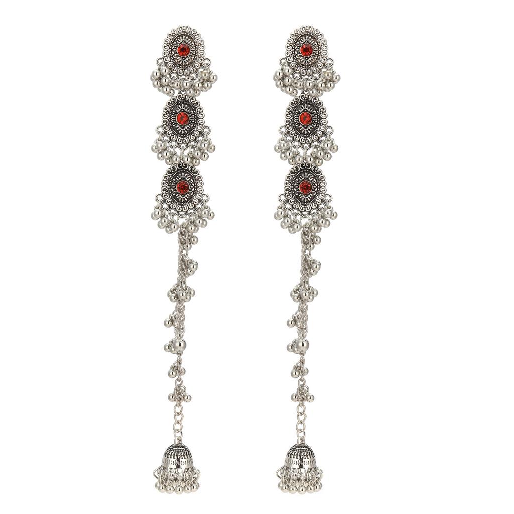 Diamond Bells, Fringed Pearl Earrings, Bohemian Niche Design Studs, Personalized Exaggerated Earrings