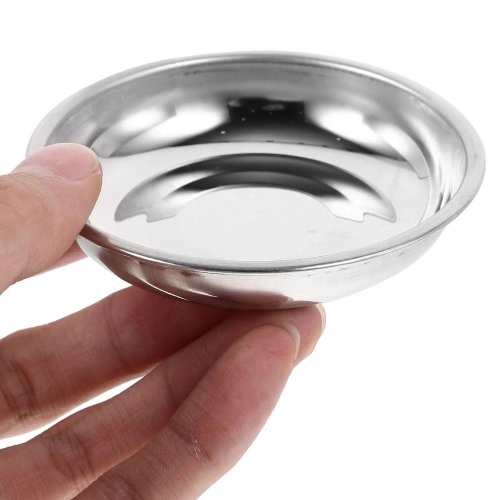 Stainless Steel Small Sauce Dish Round Dessert Dish Appetizer Condiment Tray Spices