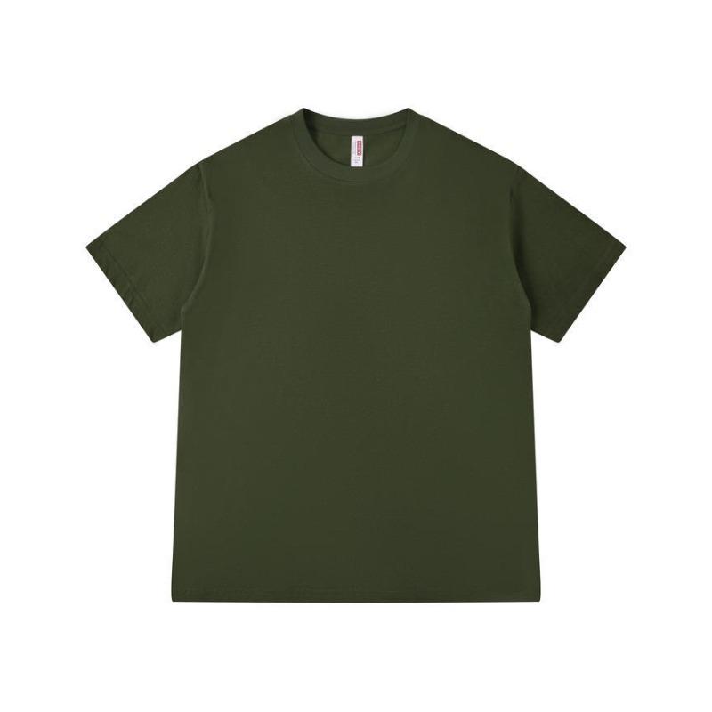 Gram heavy solid color crew neck T-shirt loose men's and women's same group clothes short-sleeved fashion versatile cultural shirt