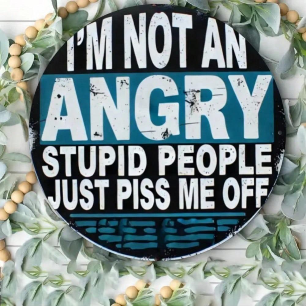 Iron Wall Art Funny Circle Metal Decor for Home Office