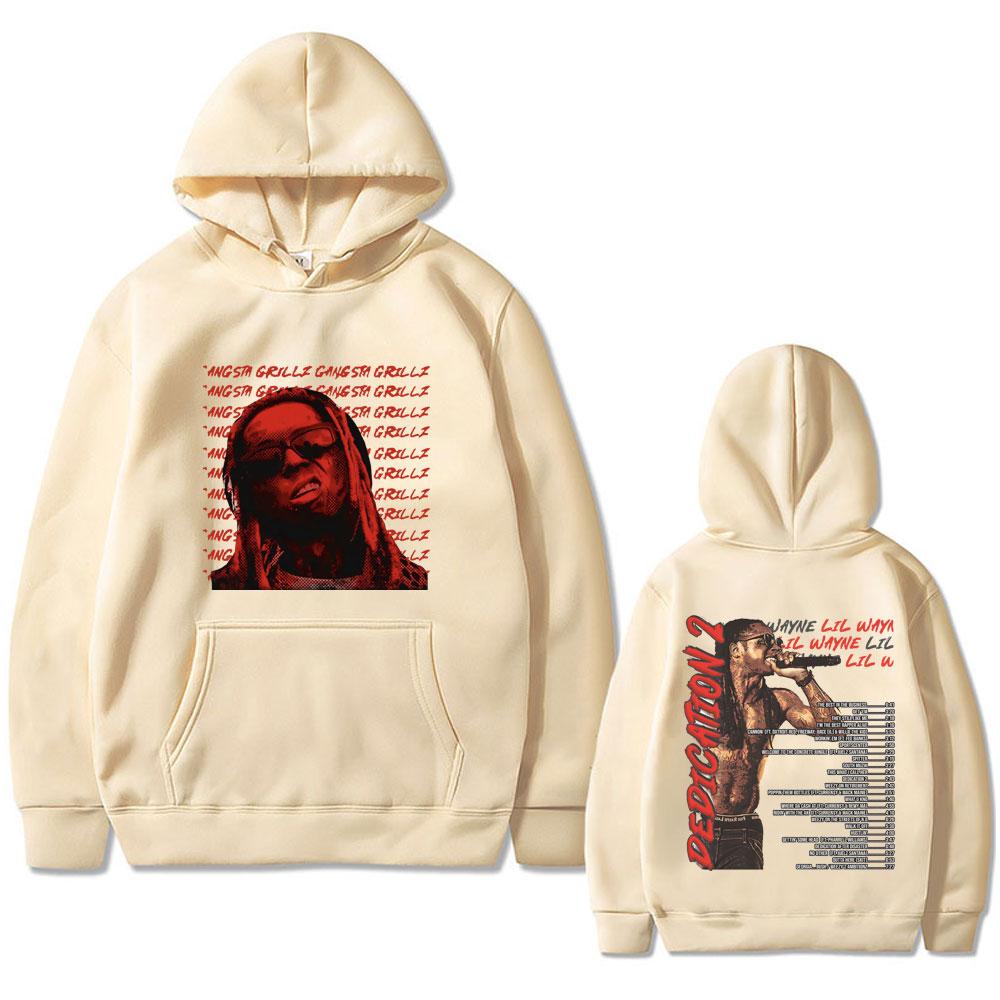 Rapper Lil Wayne Dedication Album Graphic Hoodie Men Women Fashion Vintage Hip Hop Streetwear Unisex Fleece Oversizpullover