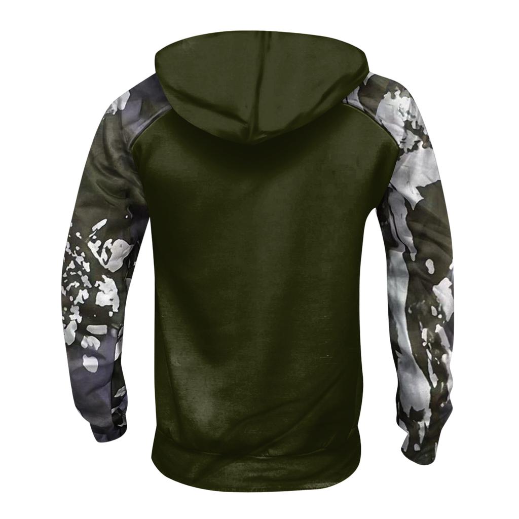 Men  Quater-Zip Pullover Vintage Sweatshirt Casual Long Sleeve Cargo Hoodies With Pocket