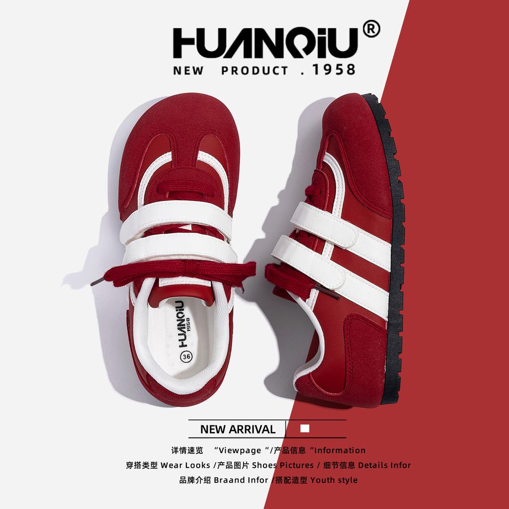 Global soft-soled Velcro Dexun shoes women's ZHQ-XA562 autumn new versatile niche design board shoes women