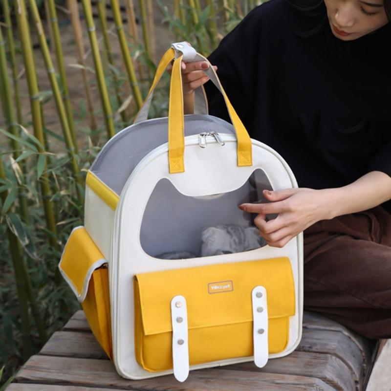 Dog Carrier Portable Cat Cage Four Season Cat Travel Bag Breathable Mesh Carrier Backpack Shoulder Bag Kitten Sling Bag