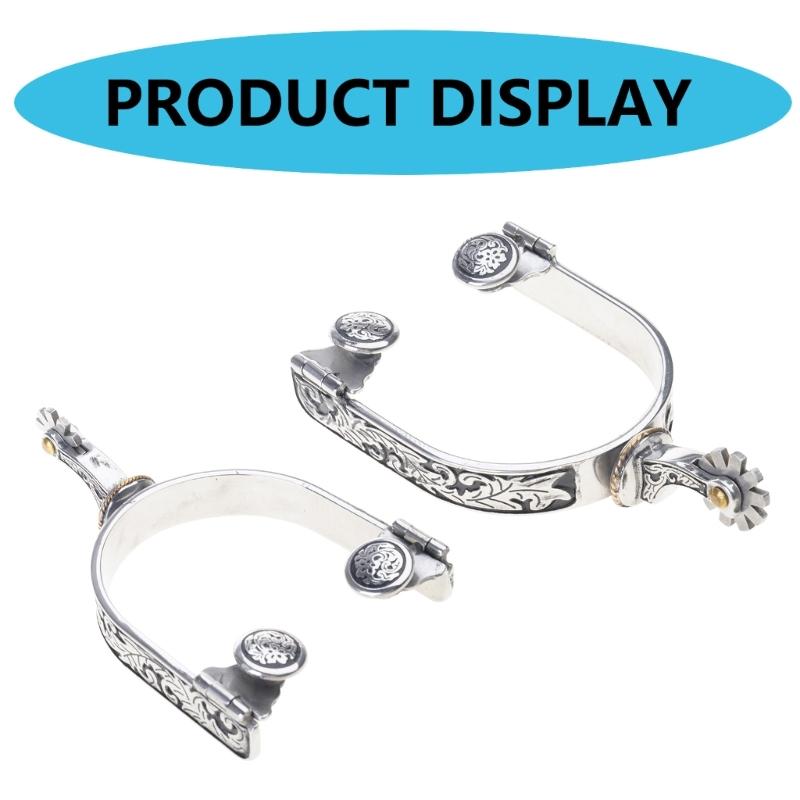 Stainless Steel Horse Spur Exquisites Roping Spur Rustproof Horse Boot Spur Decoration for Equestrian Competition