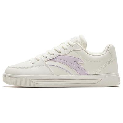 Cushioning Wear-Resistant Low-Top Skateboard Shoes Women's White Purple Sneakers