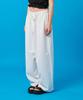 KOLEAT Summer Linen Wide Slacks Elastic Waist Pants [White]