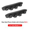 Car Rear Seat Phone Holder for Tesla Model 3/Y Back Seater Headrest Bracket Hanger with 4 Hooks Bag Organizer Car Accessories