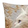 Kissenbezug Goldener Löwe Katze Druck Weich Atmungsaktiv Kissenbezug Unsichtbarer Reißverschluss Dekorative Wurfkissenhülle