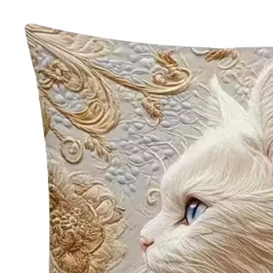 Kissenbezug Goldener Löwe Katze Druck Weich Atmungsaktiv Kissenbezug Unsichtbarer Reißverschluss Dekorative Wurfkissenhülle