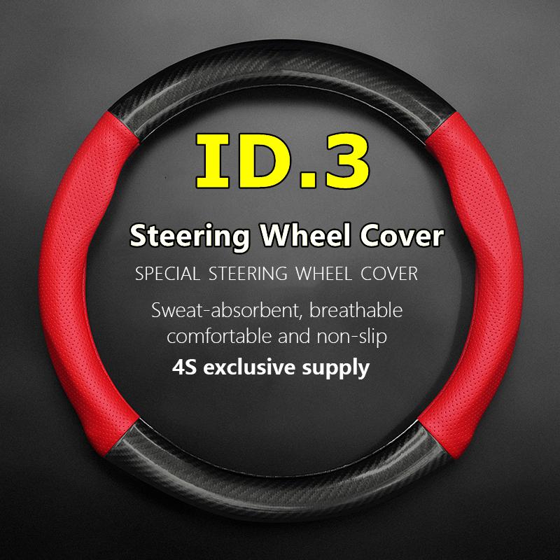 No Smell Thin For Volkswagen ID.3 Steering Wheel Cover Leather Carbon Fit VW ID3 Active Pure 1st Edition Pro 2022