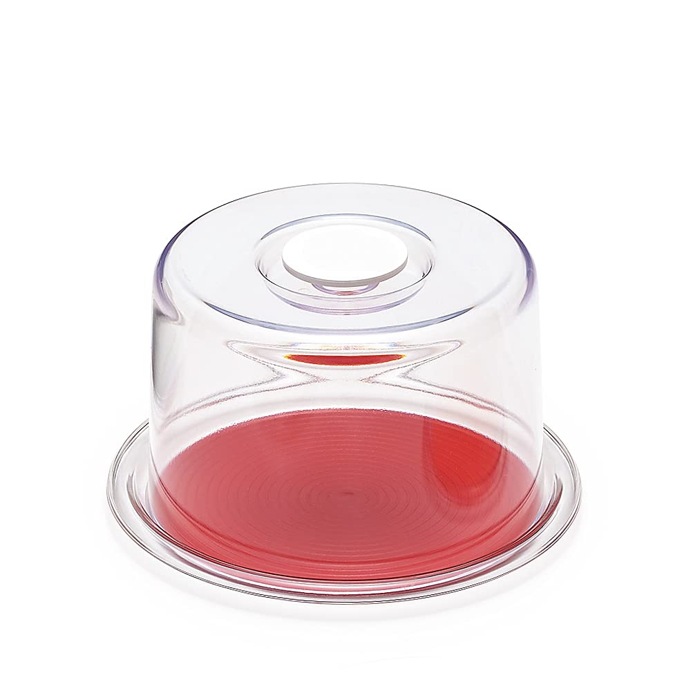 Akebono Sangyo Cake Made in Commercial Tall Cake Cover and Tray Removable Mat for Lovely Hat Food, Round, Red, Small, Japan, Use, Size, Set, Washing,