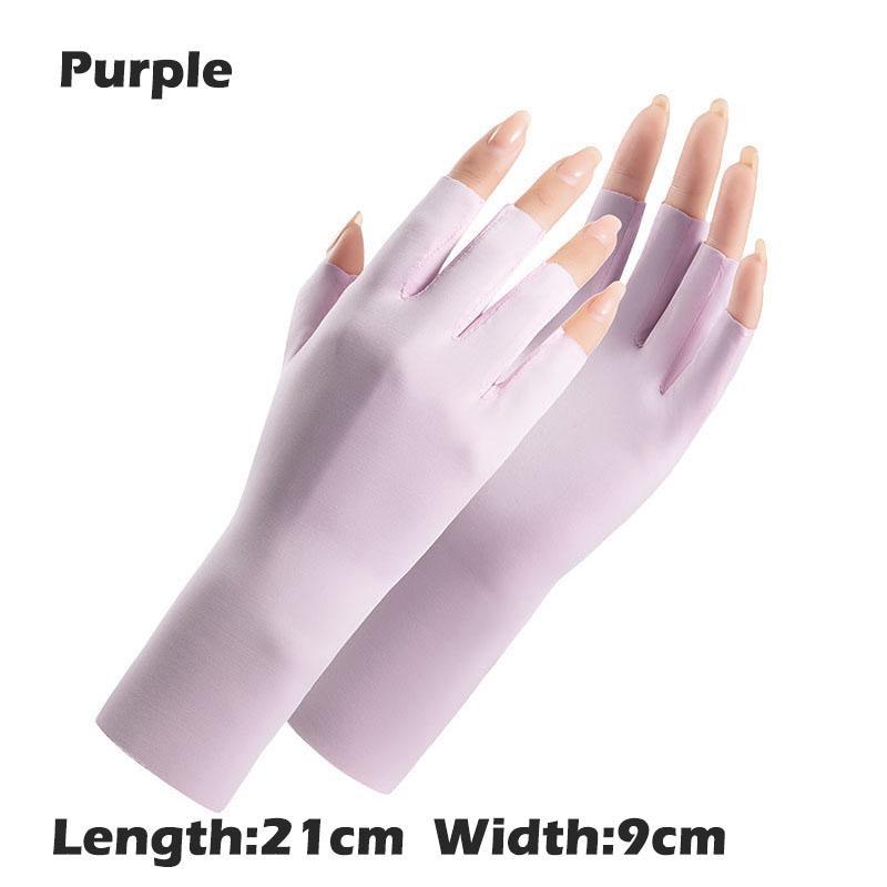 1 par de luvas femininas, luvas sem dedos, proteção solar, luvas de direção ao ar livre, luvas respiráveis de verão