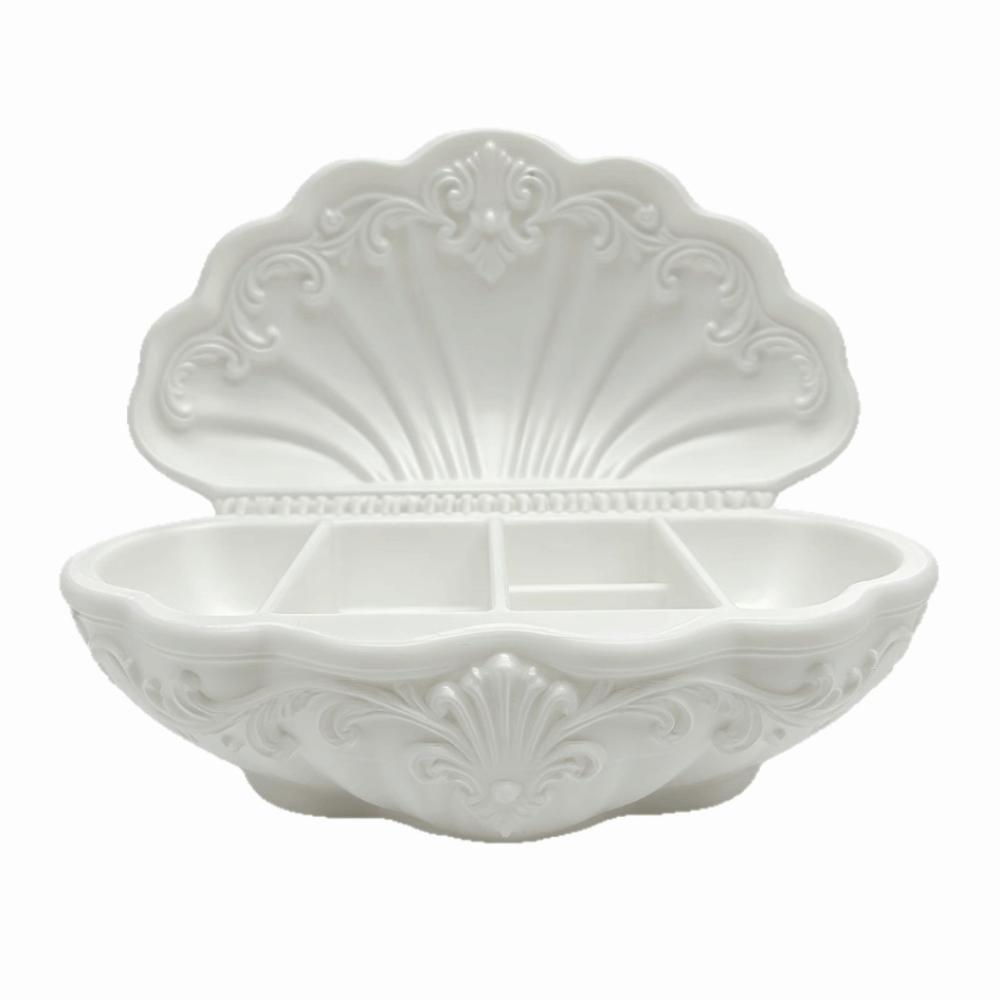 Vintage Shell-Shaped Jewelry Tray 3D Printed Desktop Storage Box Decorative Gift Box Table Decor