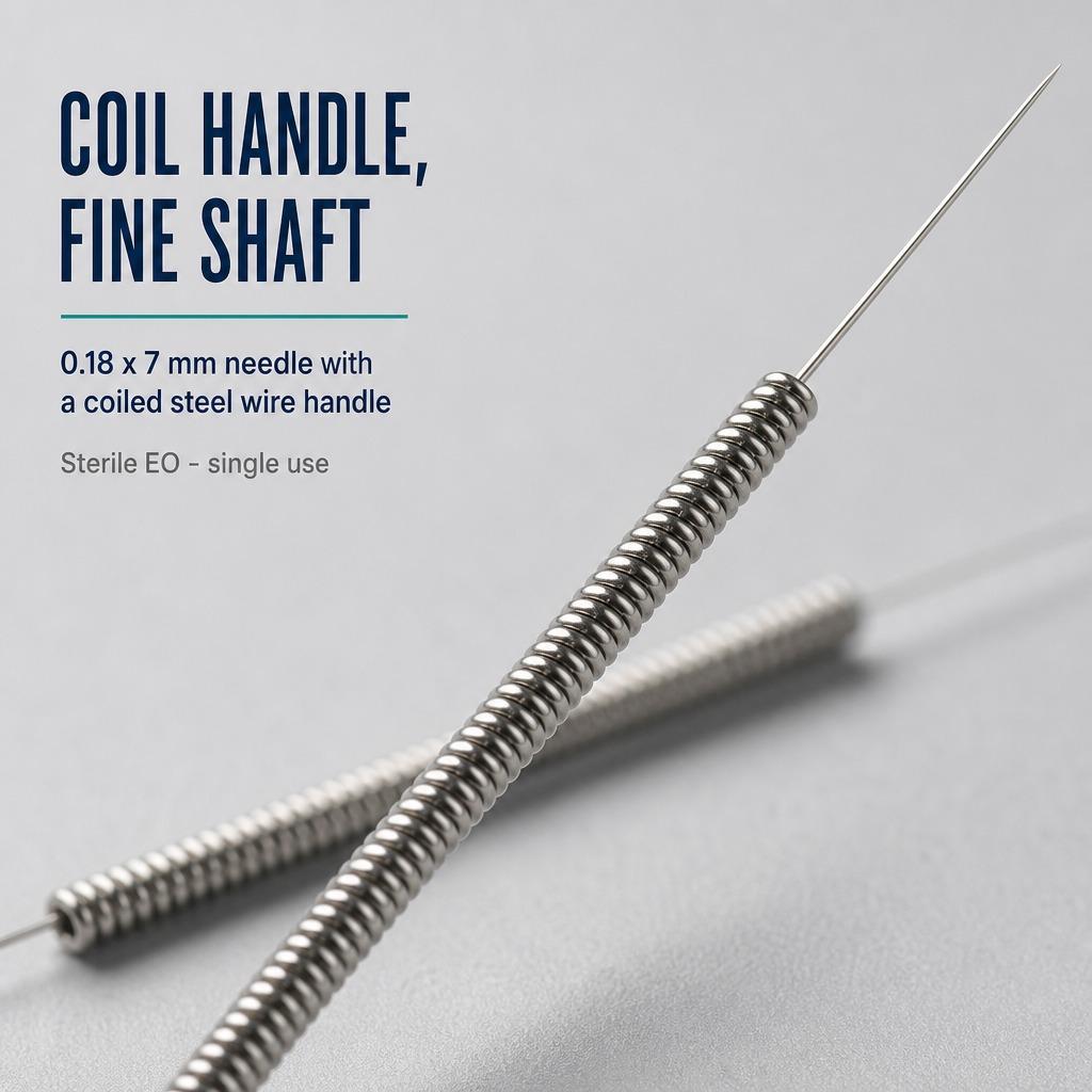 100 Stück Sterile Akupunkturnadeln Federgriff 0,18x7mm Einweg zur einmaligen Verwendung Shenlong 10 Blister à 10 Stück