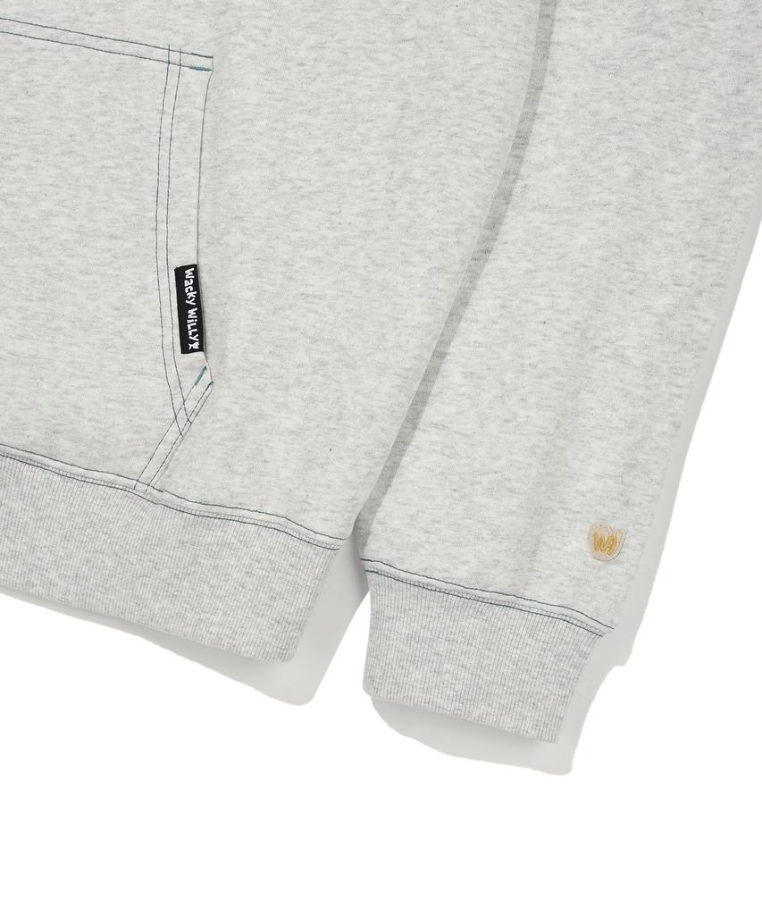 Stitch Kiki Logo Hoodie Light Grey
