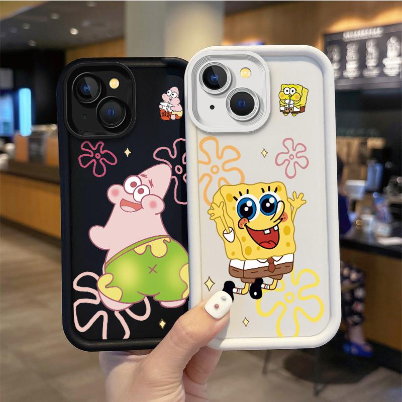 Cartoon SpongeBob Dustproof Phone Case For iPhone 15 14 13 12 11 Pro Max 15 14 8 7 6 Plus X XS Max 8 7 6 Silicone Non-Slip Cover