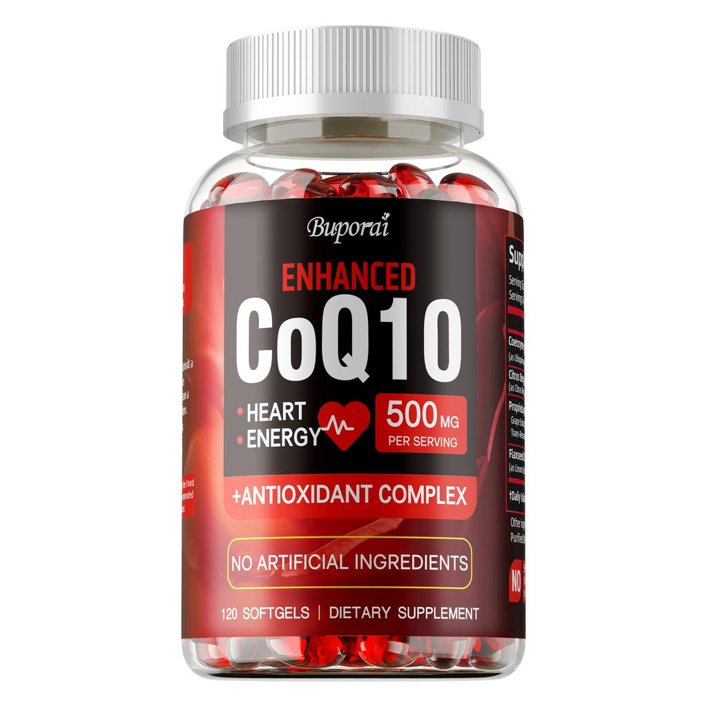 CoQ10 potenziata, 500 mg per porzione, Complesso antiossidante per supportare la salute del cuore e aumentare la produzione di energia, 120 capsule