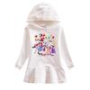 2026 Spring/Autumn Ruffle Rainbow Cartoon Girls' Long Sleeve Hooded Sweatshirt Dress