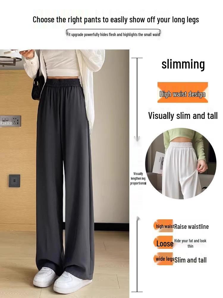 Drapey High-Waisted Slimming White Pants - Summer Versatile Casual Wear for Women