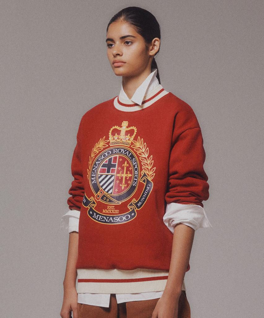 Minasu Menasoo Heritage Heavy Sweatshirt_Red_Brushed Fabric