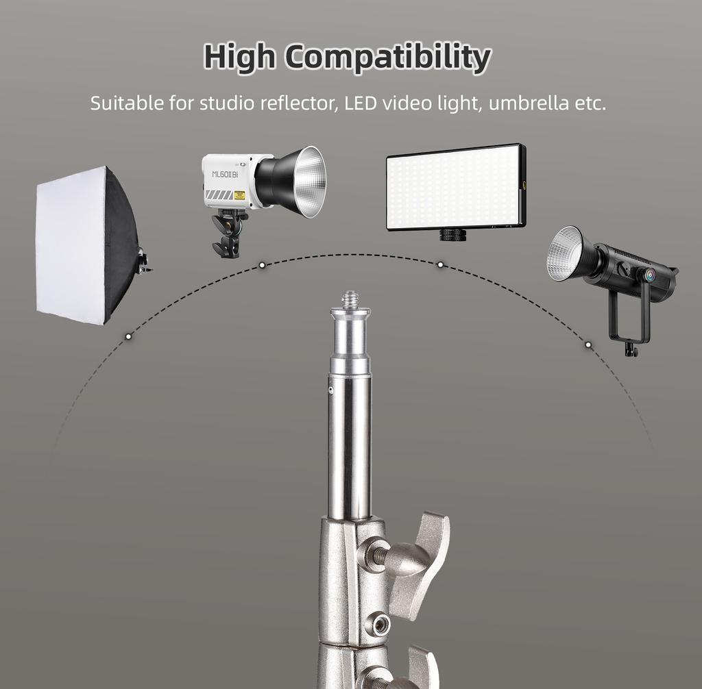 2M 79in Adjustable Metal Tripod Light Stand with 1 4in Screw Stainless Steel 2 Sections Adjustable 3kg 6.6lbs Load