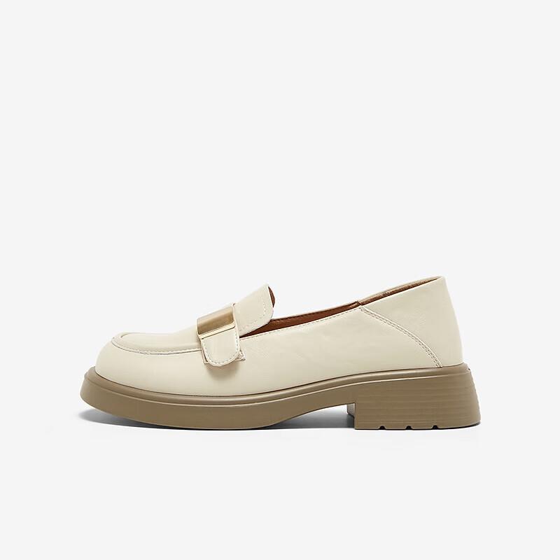 BASTO Women s Chunky Heel Loafers 36