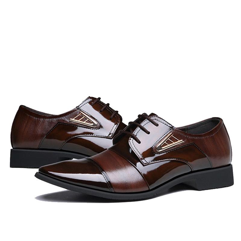 Herren Hochzeitsschuhe Echtes Leder Formell Business Spitzschuh für Herren Kleiderschuhe Herren Oxford Flats Zapatos Hombre