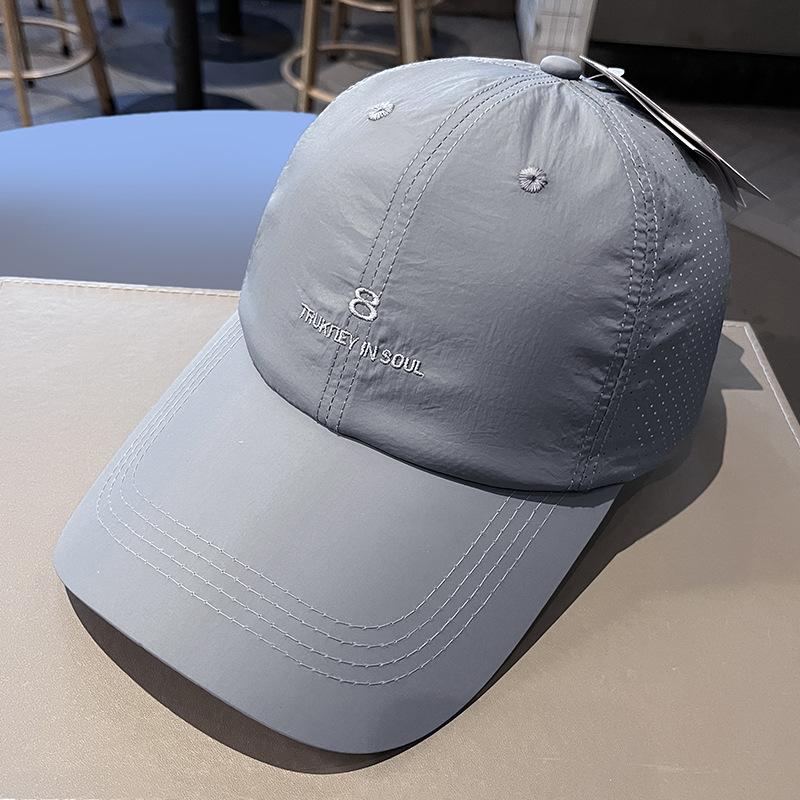 

Simple letter embroidery soft top baseball hat summer versatile breathable face small quick-drying cap 55-59 (adjustable) темно-сірий