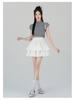 Women's Summer Black A-line Puff Short Skirt - Elastic Waist, Slimming, Anti-Exposure.