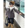 Children's 2025 Stylish Warm Streetwear Jacket - Cool and Handsome Boys' Autumn Winter Plus Velvet Thick Cotton Top