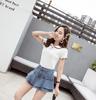 2023 Summer High-Waist Ruffled Denim Skirt Shorts for Petite Women: Sweet & Slimming